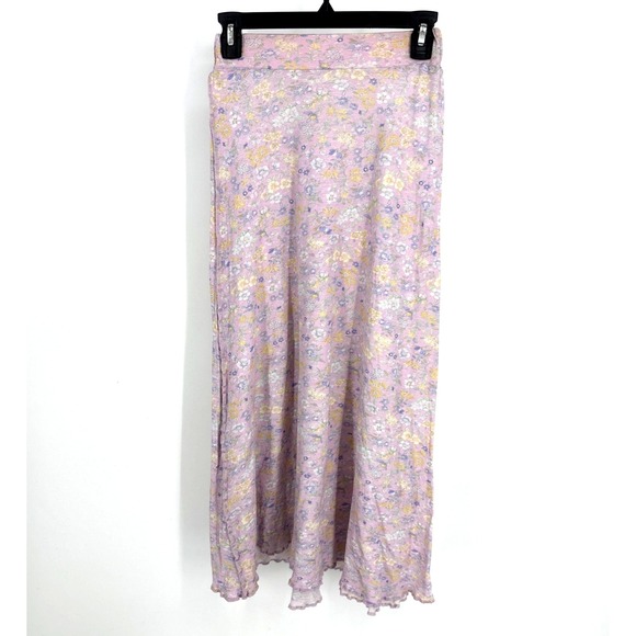 Romantic Boho Love Shack Fancy Lavender Floral Ruffle Hem Skirt S Fairy READ - Picture 2 of 9